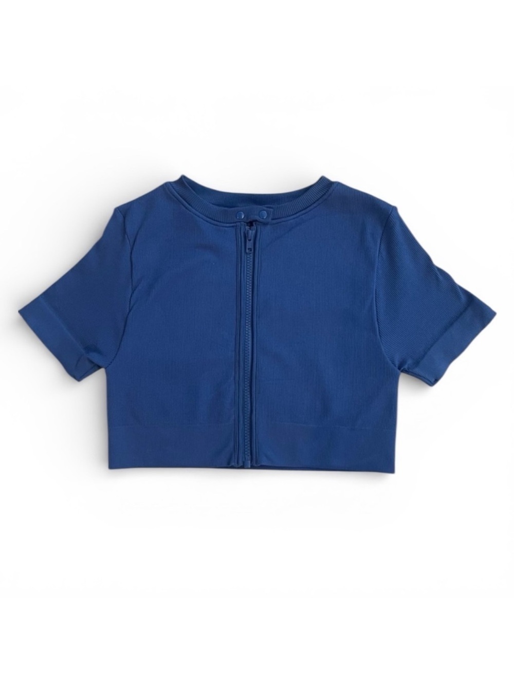 SET ACTIVE Women’s Sculptflex Moto Zip Workout Top Cobalt Blue Size Medium